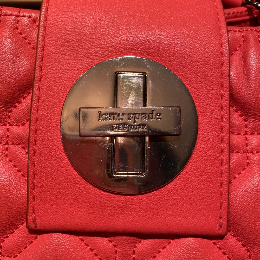 Kate Spade Quilted Aston Court Coral Leather&Chain - Picture 6 of 15